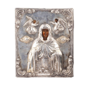 Icon of the Holy Martyr Paraskeva with Silver Riza, Balkans, 17th–18th Century
