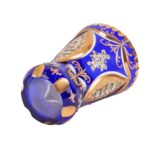 Cobalt Blue Bohemian Art Glass Beaker with Gilded and Enamel Floral Decoration, c. 1900 - view 4