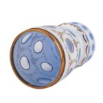 Opaline Glass Vase with Floral Garlands, Blue Reserves and Gilt Decoration, 19th Century - view 3