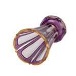 Bohemian Amethyst Glass Vase with Cut Panels and Gilt Ornament, 19th Century - view 3