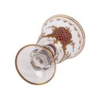Bohemian Glass Goblet with Gilt Scrollwork and Violet Lattice Decoration, 19th Century - view 4