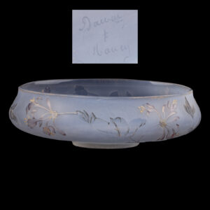 Daum Nancy Art Nouveau Opalescent Glass Bowl with Honeysuckle, circa 1900