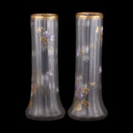 Pair of Legras Art Nouveau Glass Vases with Enamelled Violets, France, circa 1900 - view 5