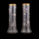 Pair of Legras Art Nouveau Glass Vases with Enamelled Violets, France, circa 1900 - view 2