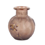 Legras Art Nouveau Pink Frosted Glass Vase with Gilt Floral Decoration, circa 1900, Unsigned - view 2