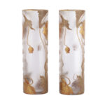 Pair of Mont Joye Legras Art Nouveau Glass Vases with Gilt Poppy Decoration, circa 1900 - view 4