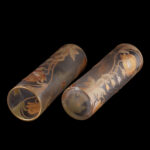 Pair of Mont Joye Legras Art Nouveau Glass Vases with Gilt Poppy Decoration, circa 1900 - view 3