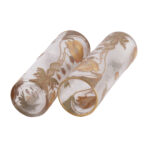 Pair of Mont Joye Legras Art Nouveau Glass Vases with Gilt Poppy Decoration, circa 1900 - view 5