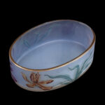 Museum-Quality Daum Nancy Art Nouveau Oval Glass Fruit Bowl with Polychrome Tulips, circa 1900 - view 8