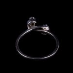 18K White Gold Diamond and Blue Sapphire Ring, France, 750 Gold - view 3