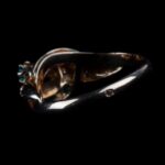 French 18K Yellow Gold Ring with Emeralds and Small Diamonds, 750 Gold - view 3
