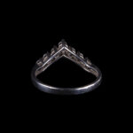 925 Sterling Silver V-Shaped Ring with Seven Clear Stones - view 3