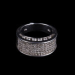 925 Sterling Silver Wide Pavé Ring with Clear Stones - view 2