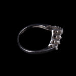 925 Sterling Silver V-Shaped Ring with Seven Clear Stones - view 4