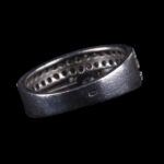 925 Sterling Silver Ring with Large Round Clear Stone and Three Rows of Small Stones - view 3