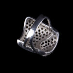 925 Sterling Silver Wide Ring with Yellow and Clear Stones - view 2