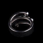 M Saki 925 Sterling Silver Ring with Six Pearls and Clear Stones - view 3