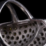 925 Sterling Silver Wide Ring with Yellow and Clear Stones - view 4