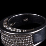 925 Sterling Silver Wide Pavé Ring with Clear Stones - view 4